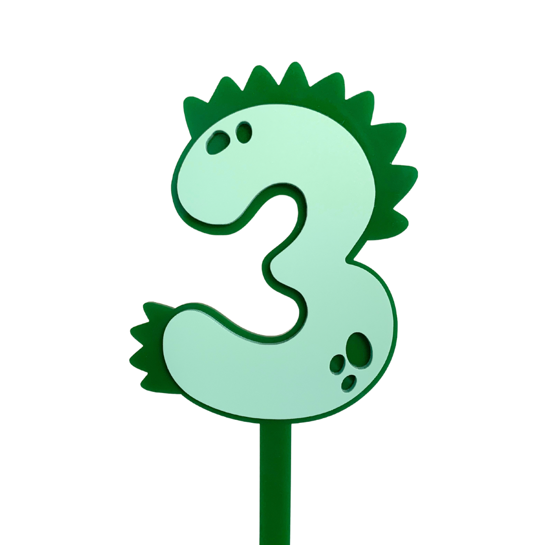 Dinosaur Cake Topper - Number 3