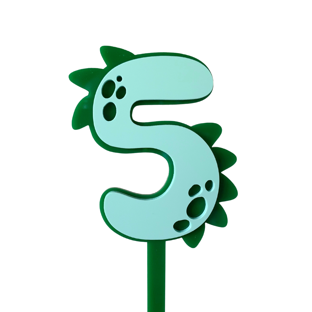 Dinosaur Cake Topper - Number 5
