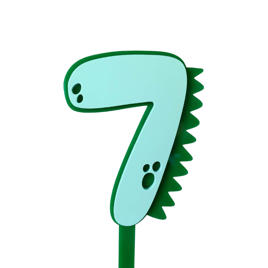 Dinosaur Cake Topper - Number 7
