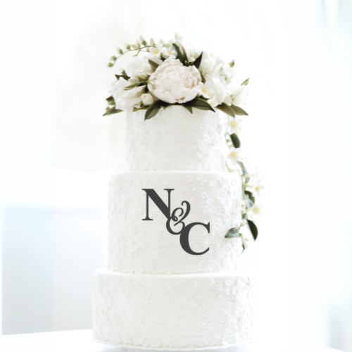 Custom Acrylic Wedding Cake Charm - Initials Classic