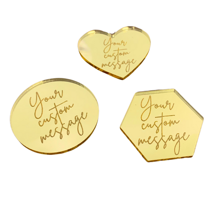 Custom Mini Topper Plaque - Gold, Rose Gold or Silver
