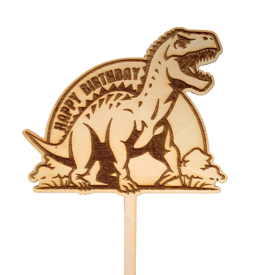 Dinosaur Wooden Birthday Cake Topper