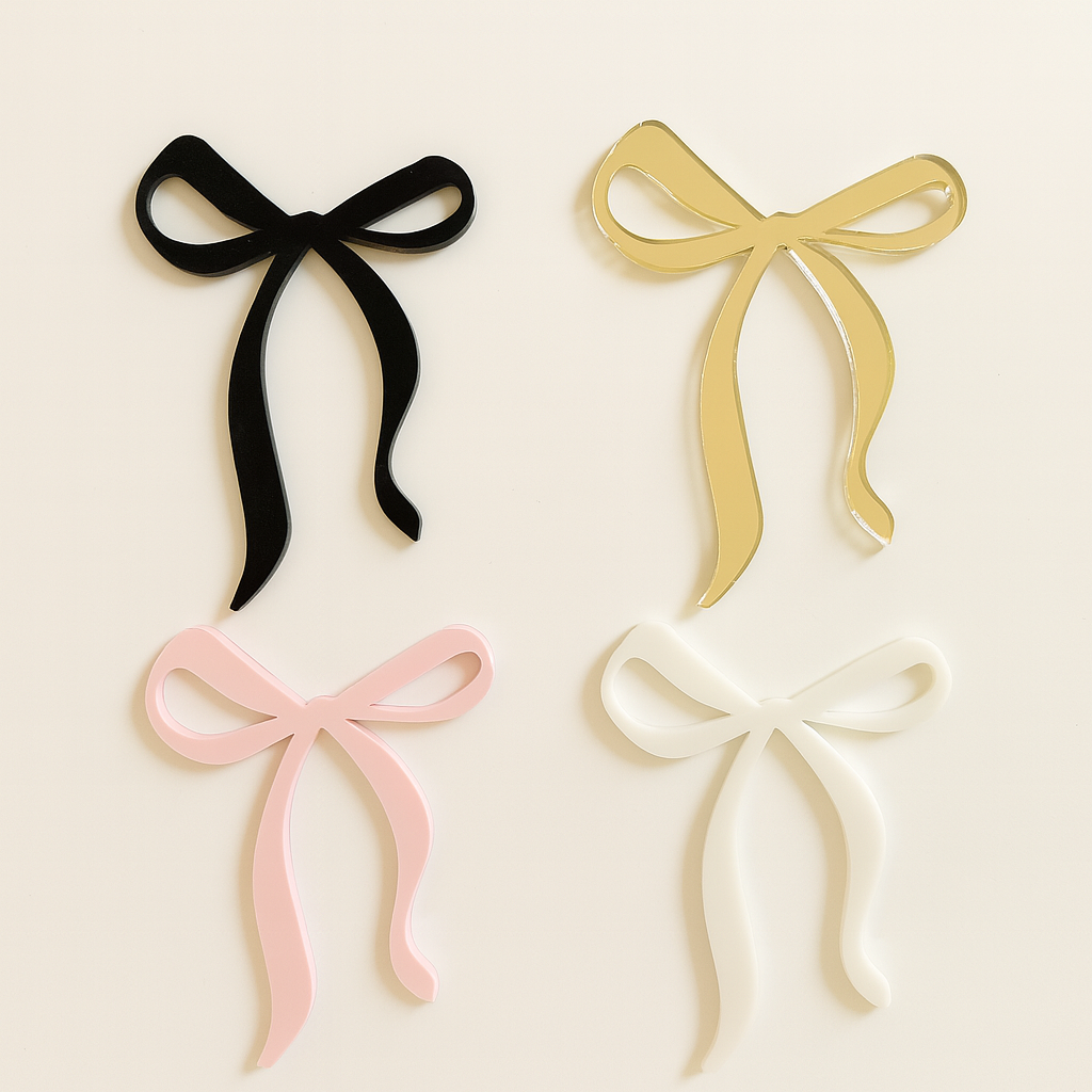 CW Mini Bow Acrylic Cake / Cupcake Charms - Choose Your Colour