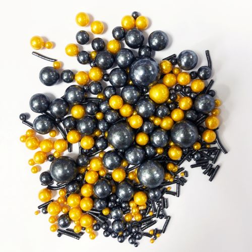 Arcoiris Black and Gold Sprinkle Mix 80g