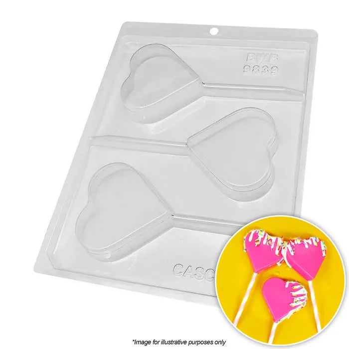 BWB Flat Heart Lollipop Mould Set