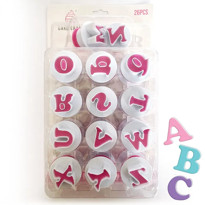 Cake Craft Large Alphabet Plunger Cutters - Upper Case