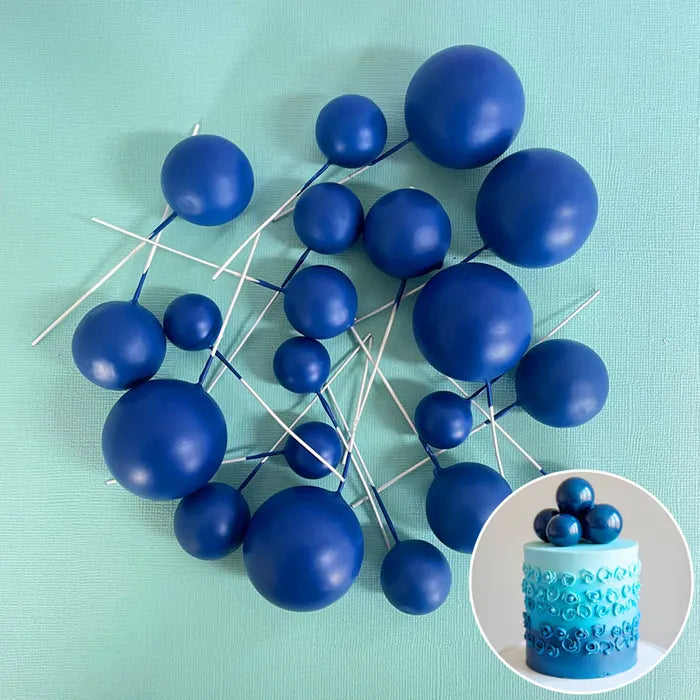 Foam Cake Ball Toppers 20pc - Royal Blue