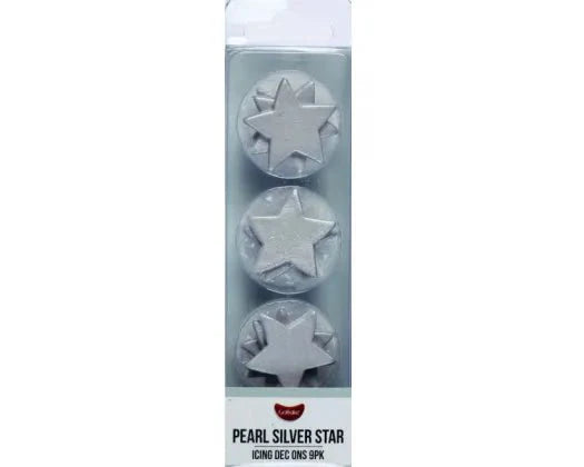 Go Bake 12pc Star Dec Ons - Silver