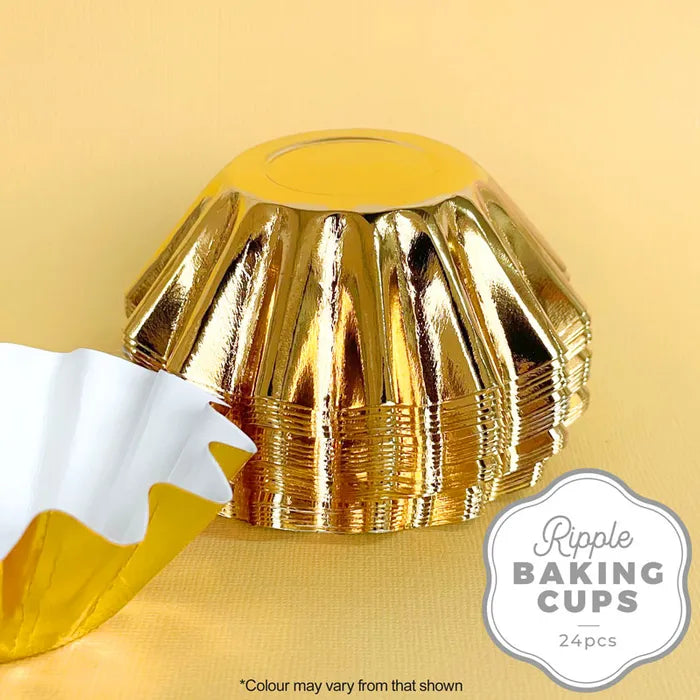 Ripple Baking Cups - Gold