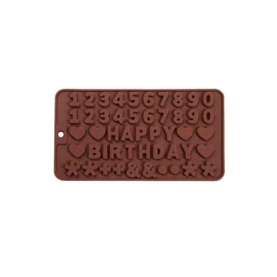 Uppercase Happy Birthday and Number Silicone Mould