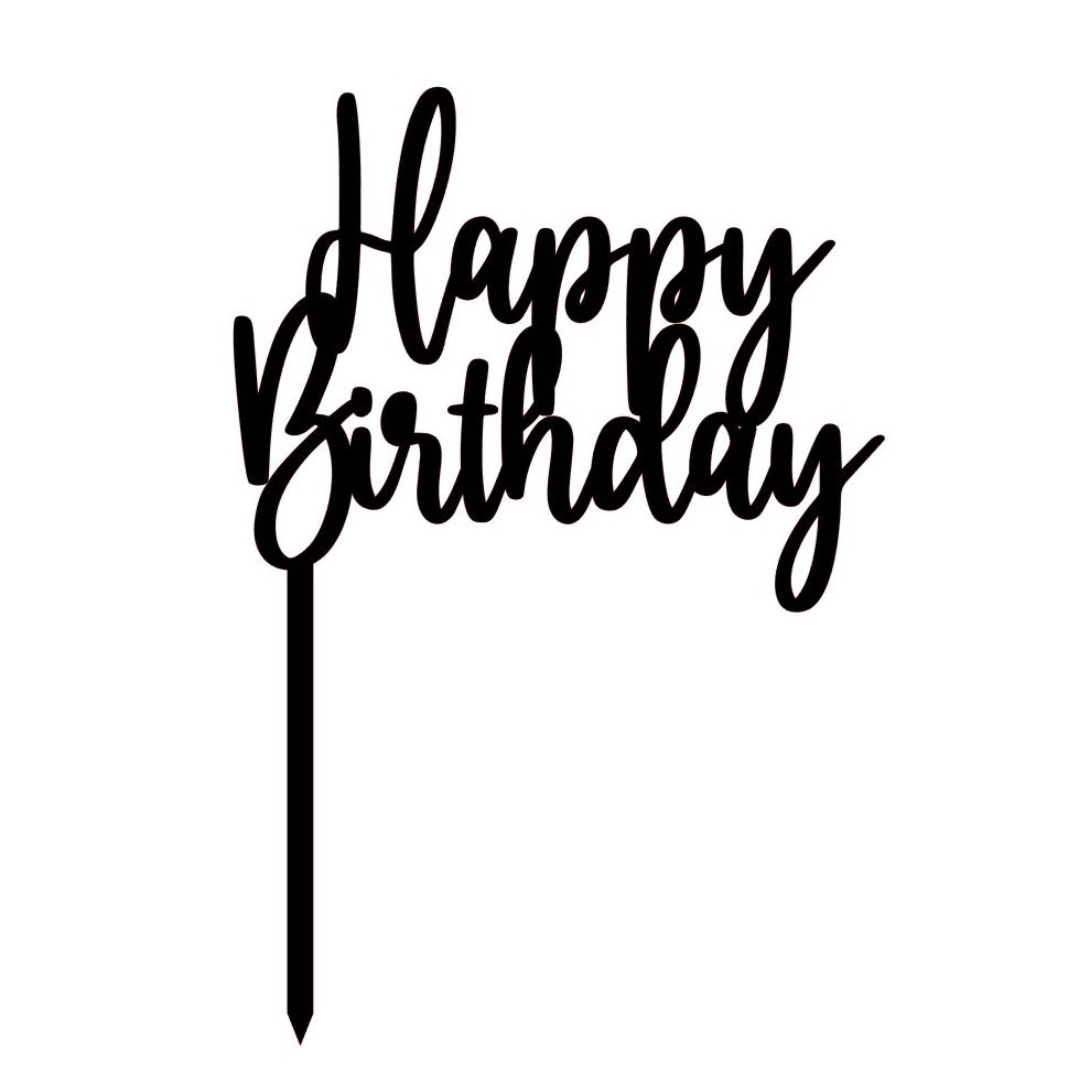 CW Happy Birthday Acrylic Cake Topper #1