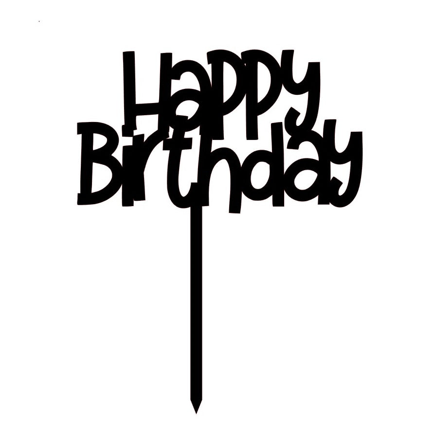 CW Happy Birthday Acrylic Cake Topper #4