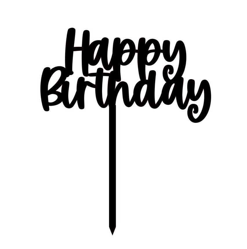 CW Happy Birthday Acrylic Cake Topper #3