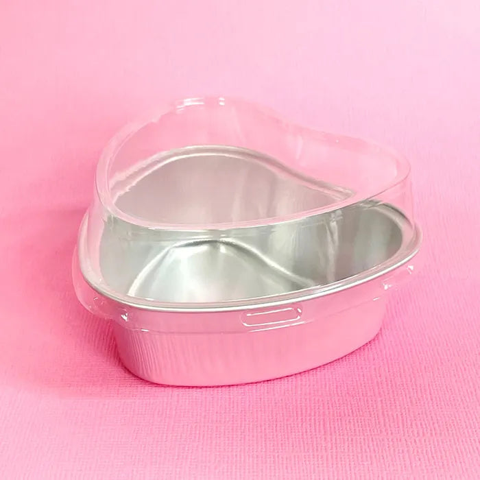 BULK Foil Baking Cups with Lids - Pink Heart 50pk