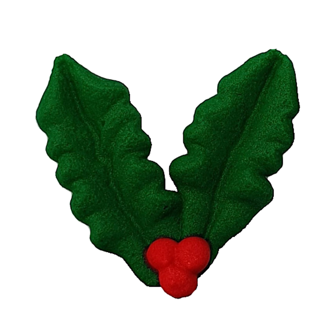 Holly Leaves with Berries Decorations x 6
