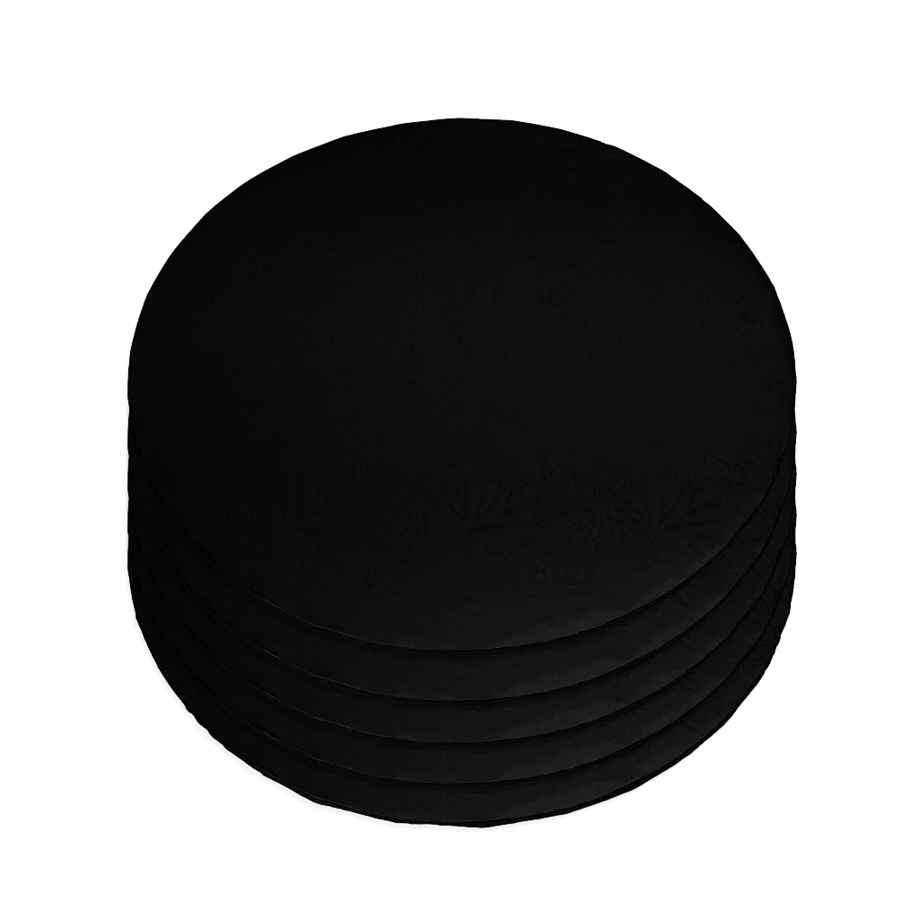 BULK 12" Round Cake Board 6mm - Black (Shiny) - Pack of 5