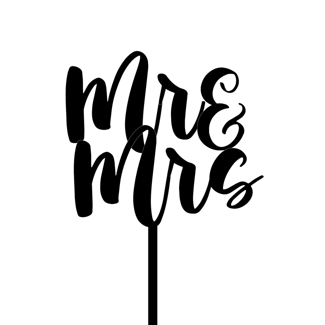 CW Mr & Mrs Acrylic Cake Topper