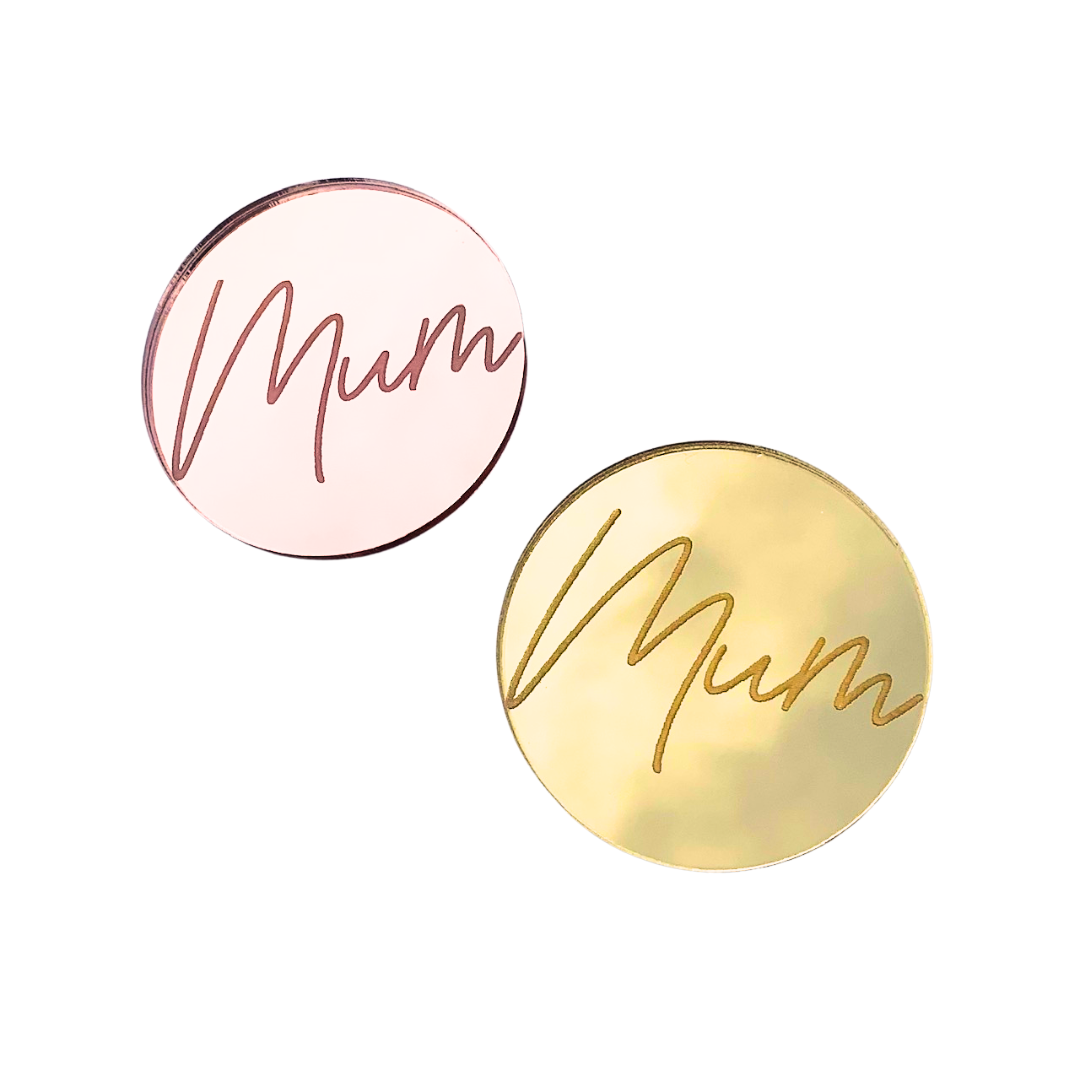Mum Mini Topper Plaque - Gold or Rose Gold
