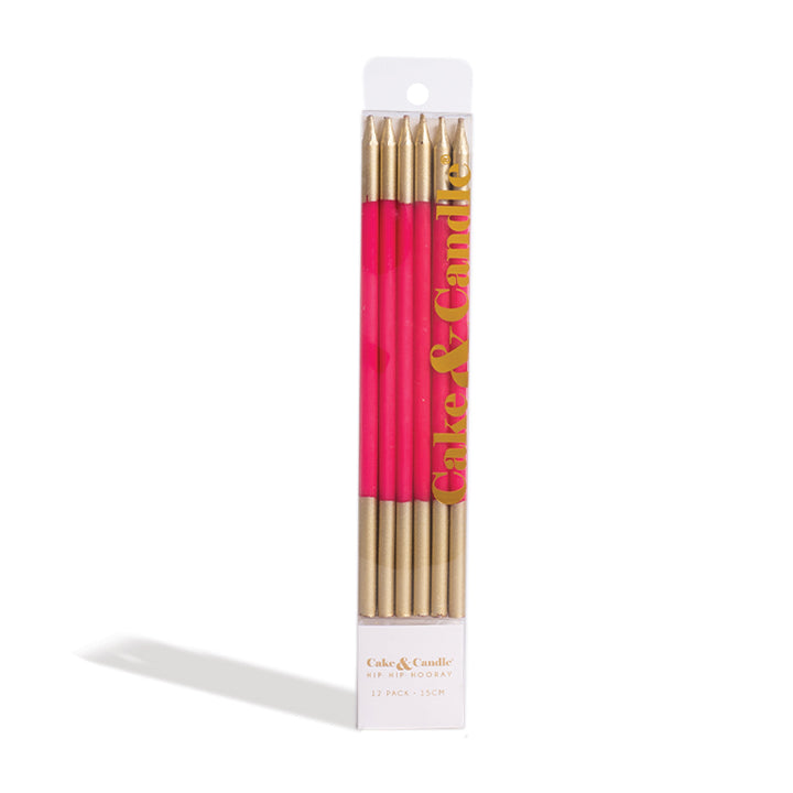 Cake & Candle Double Dipped Candles - Gold/Pink