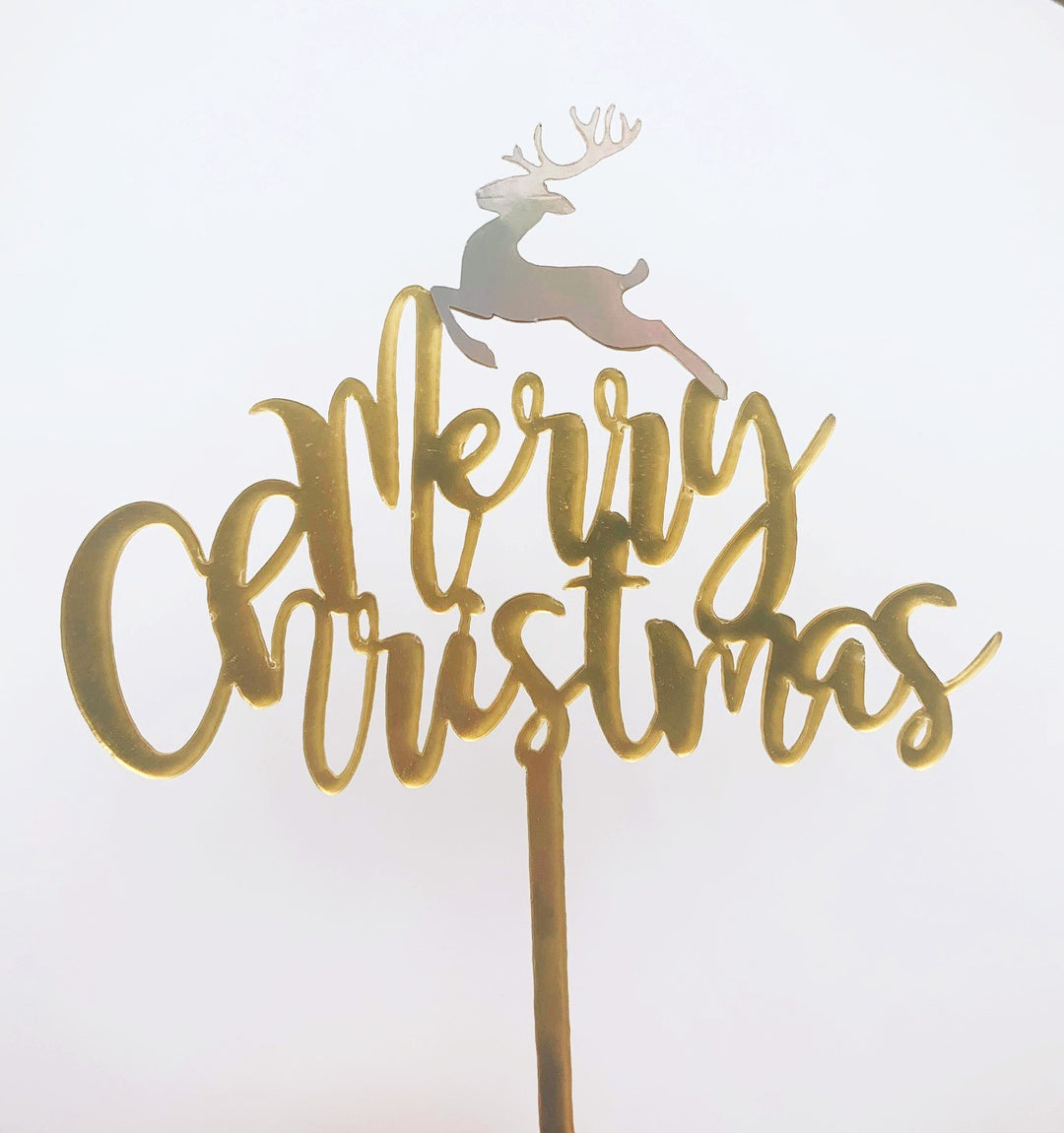 Merry Christmas Reindeer Cake Topper