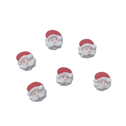 Santa Royal Icing Decorations x 6
