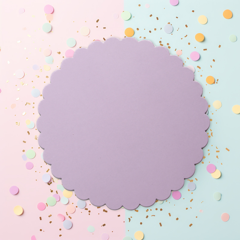 10" Scalloped Cake Board 3mm - Lilac Purple