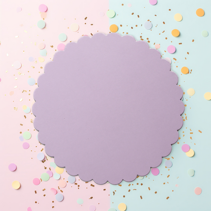 10" Scalloped Cake Board 3mm - Lilac Purple