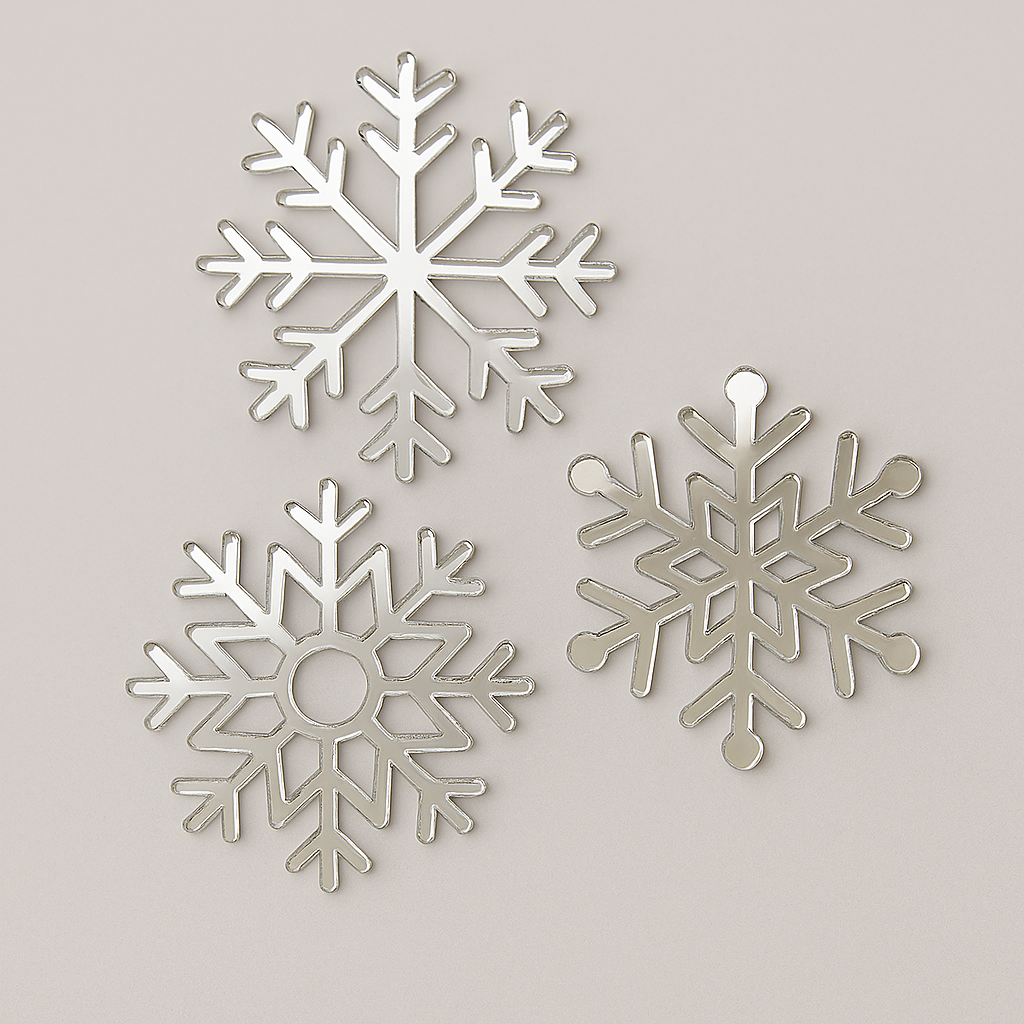 Snowflake Acrylic Cake Charms - Large