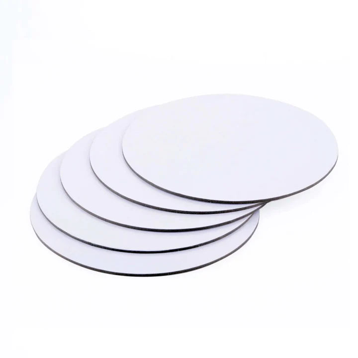 BULK 12" Round Cake Board 6mm - Matte White - Pack of 5