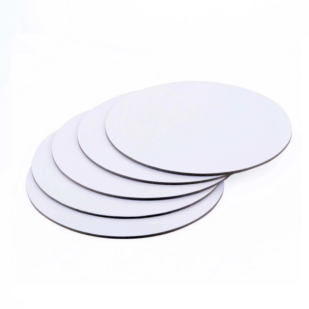 BULK 8" Round Cake Board - White - Pack of 5 (Matte 6mm)