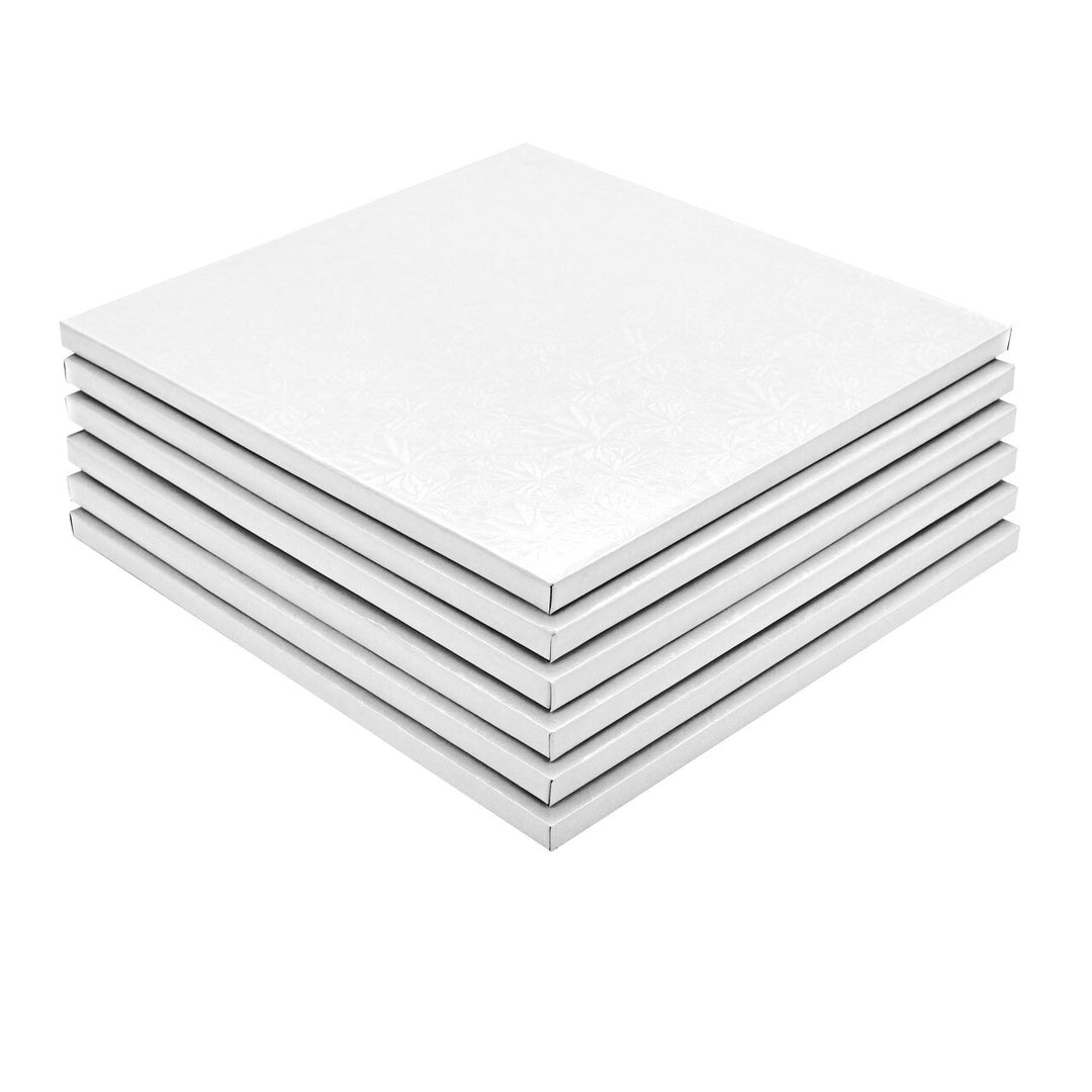 BULK 12" Square Cake Board 6mm - Matte White - Pack of 5