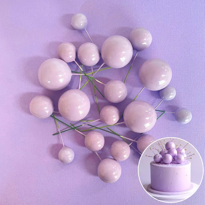 Foam Cake Ball Toppers 20pc - Lilac Purple