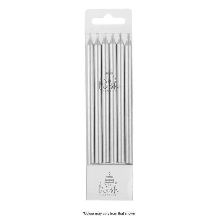Wish Tall Silver Candles
