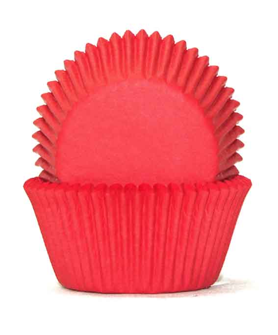 Plain Baking Cups - Cupcake Cases - Red (Standard)