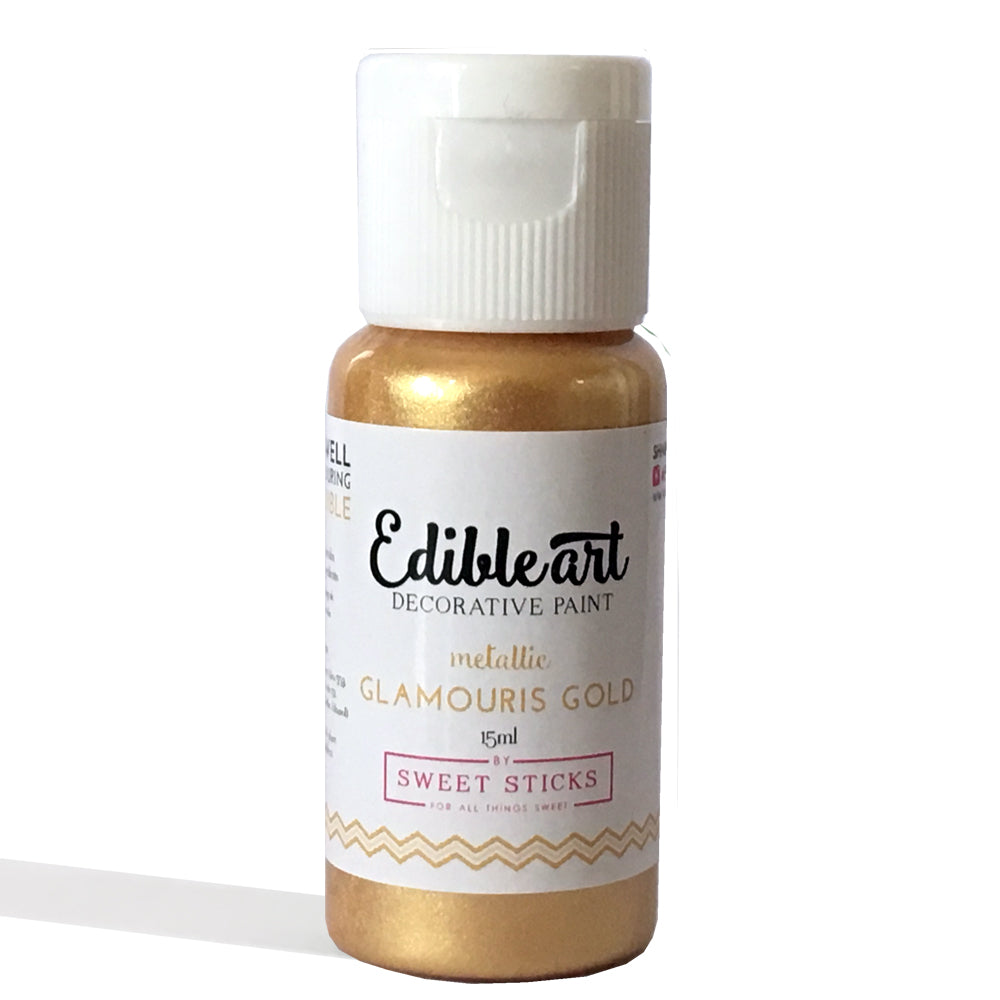 Edible Art Paint - Metallic Glamorous Gold 15ml