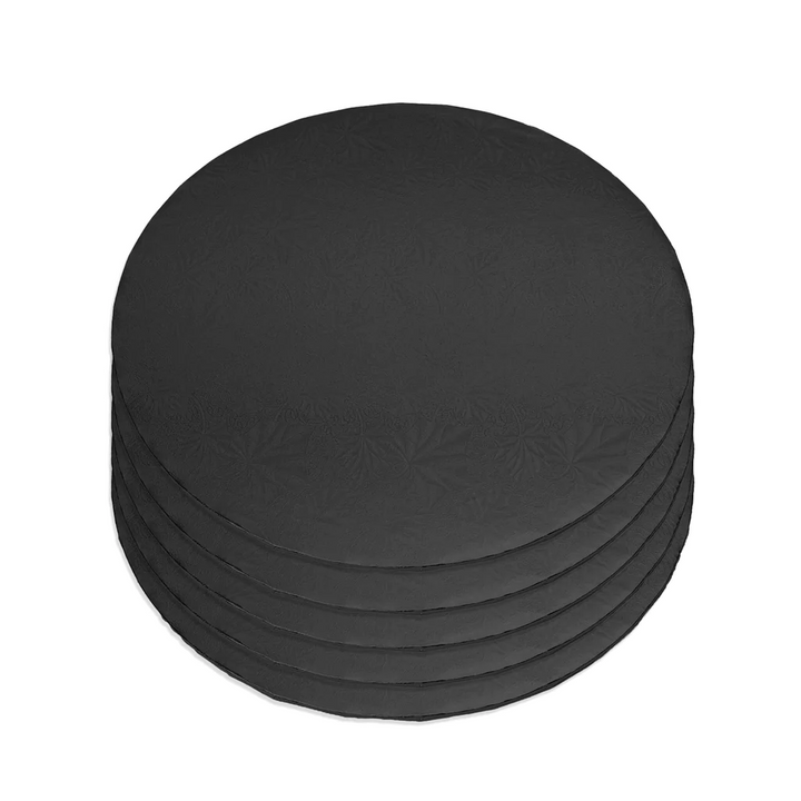 BULK 10" Round Cake Board - Black - Pack of 5 (Matte 6mm)