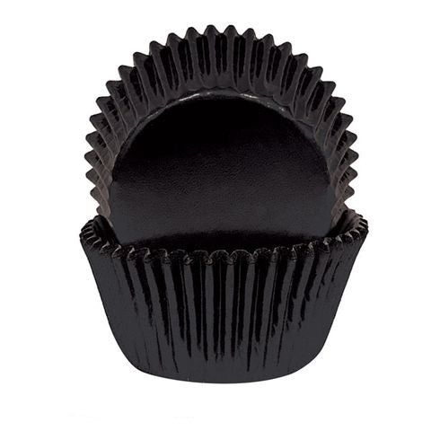 Black Foil Baking Cups - Cupcake Cases (Standard)