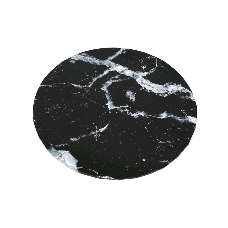 10" Round Cake Board 5mm - Black Marble