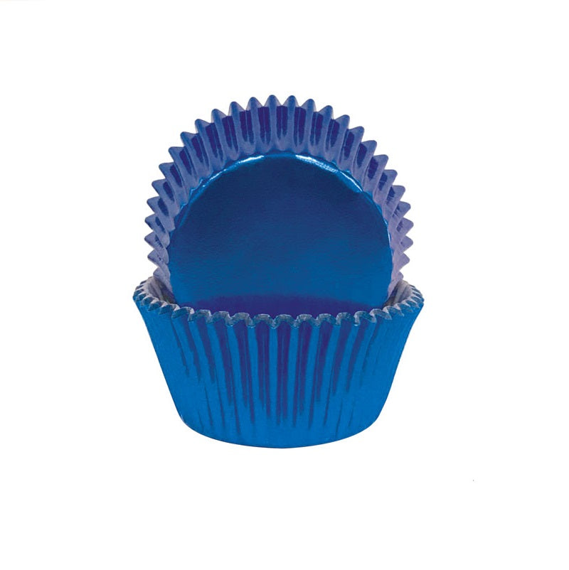 Blue Foil Baking Cups - Cupcake Cases (Small)
