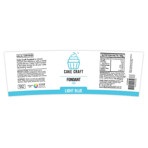 Cake Craft Fondant 1kg - Light Blue