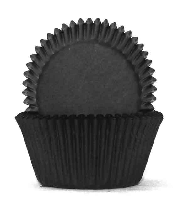 Plain Baking Cups - Cupcake Cases - Black x200 (Standard)