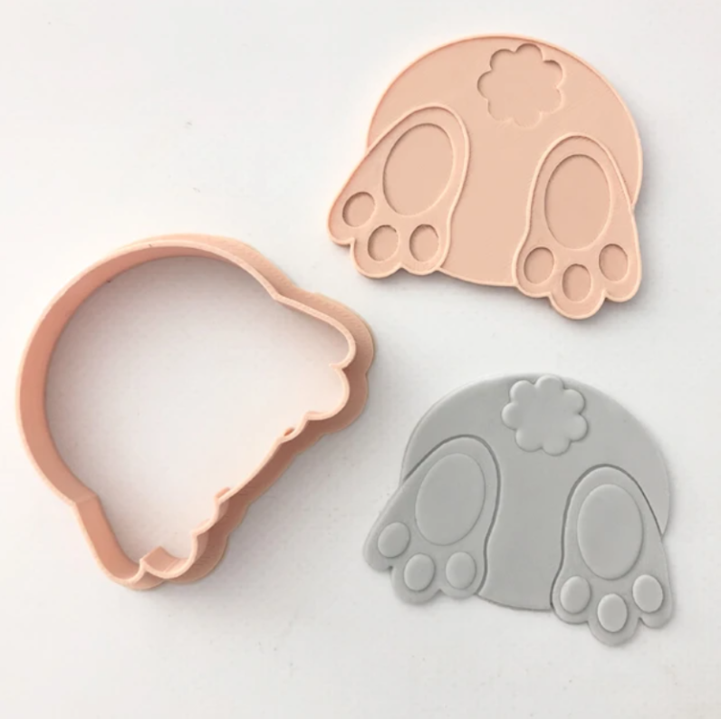 Custom Cookie Cutters Bunny Bum Cutter and Embosser Set