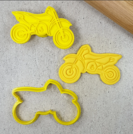 Custom Cookie Cutters Cutter and Embosser - Dirt Bike