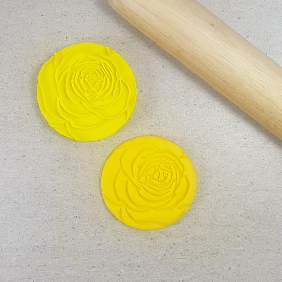 Custom Cookie Cutters Embosser - Rose Bloom