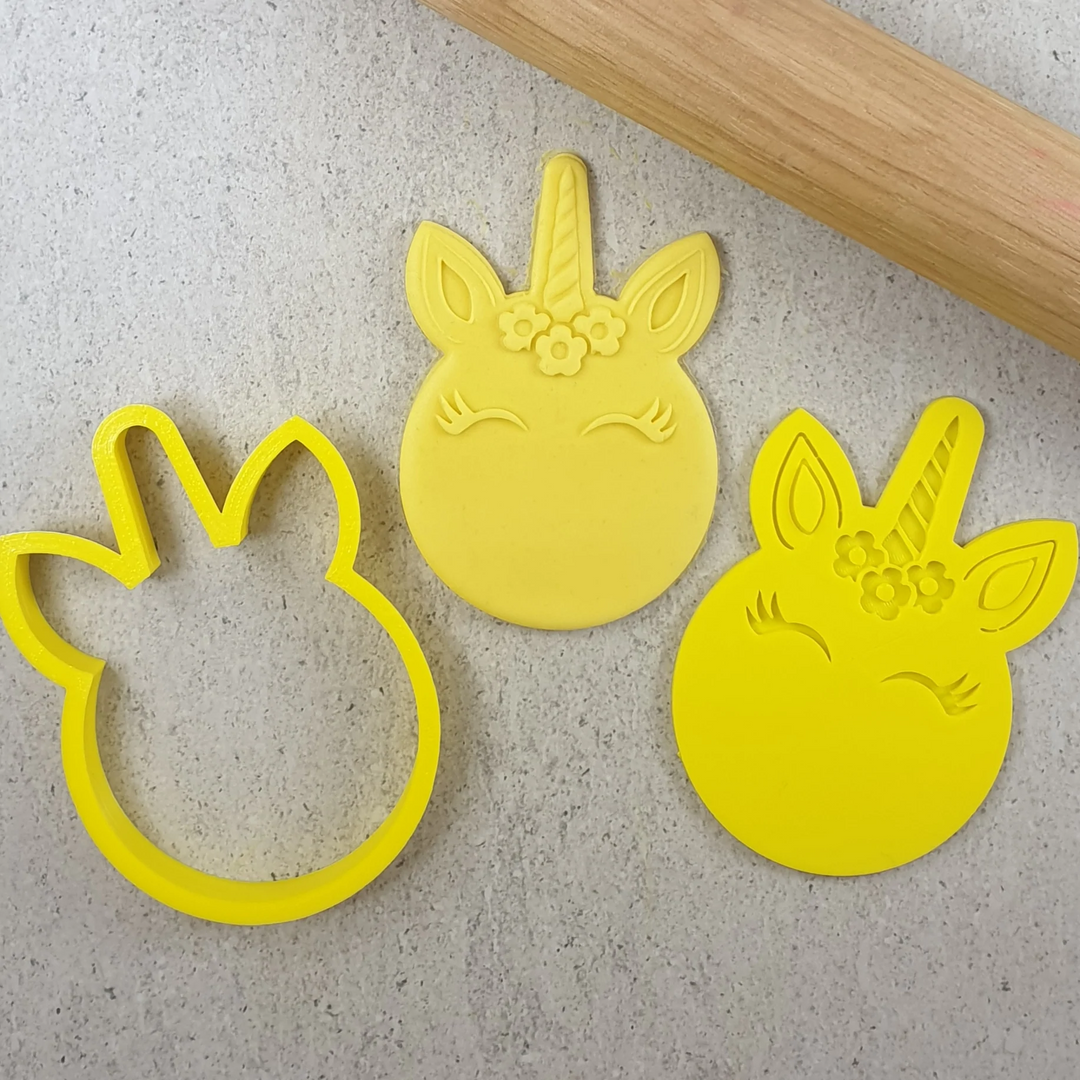 Custom Cookie Cutters Cutter and Debosser - Unicorn