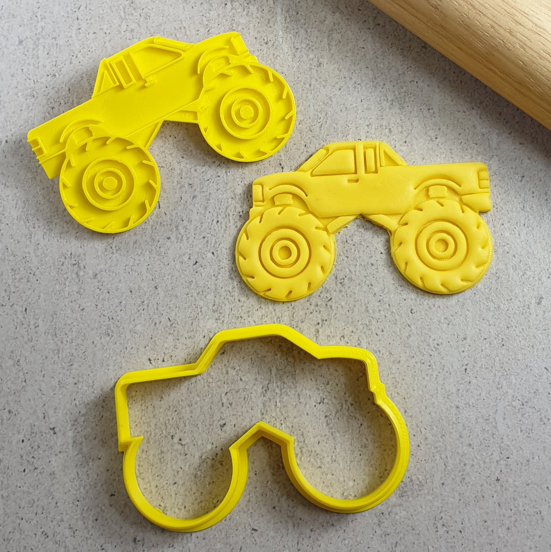 Custom Cookie Cutters Cutter and Embosser - Monster Truck