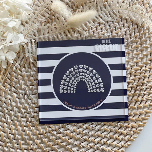 Custom Cookie Cutters Debosser - Heart Rainbow