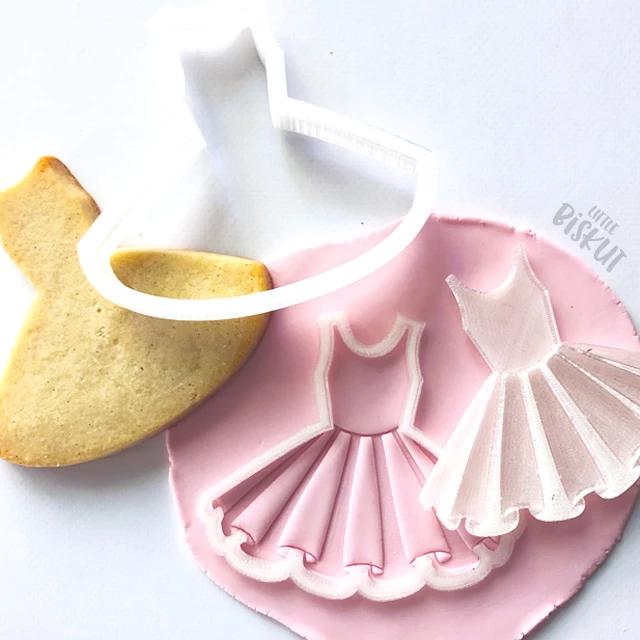 Custom Cookie Cutters Cutter and Embosser - Ballerina Tutu