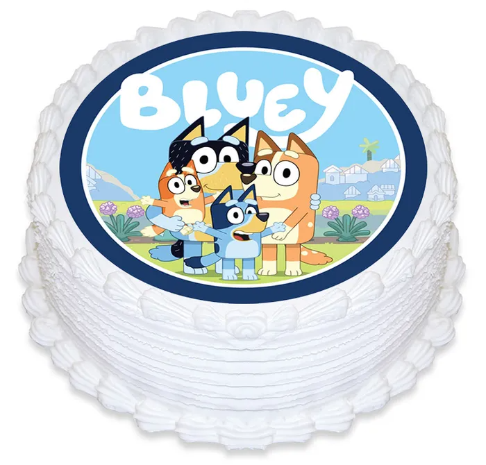 Edible Icing Cake Image - Bluey Family