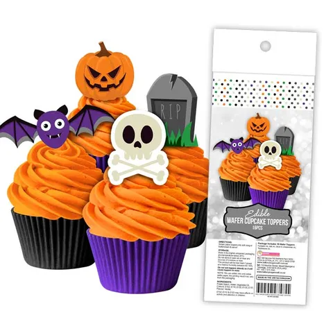 Edible Wafer Cupcake Toppers - Halloween